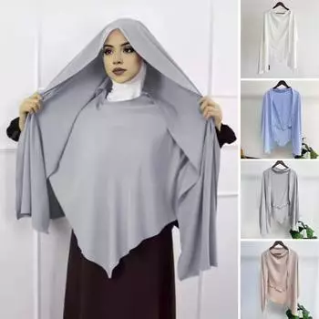 Шарф для Ближнего Востока для тепла, защиты от пыли и солнца, однотонный платок в стиле шали, волнистая плиссированная ткань, повседневное использование, на открытом воздухе, повязка на голову серый