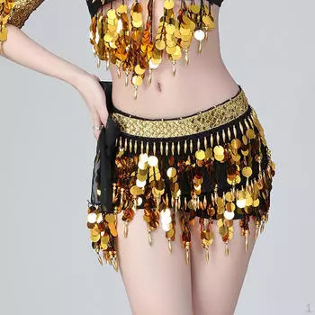 Шарф для танца живота, юбка-обертка, выступление, блестящие пайетки, кисточки, декор, танцор Black gold