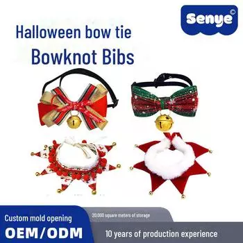 Шарф для украшения домашних животных с бабочкой – украшение на нагрудник для собак и кошек на Рождество и Хэллоуин S