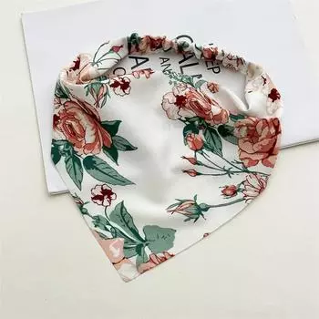 Шарф для волос с цветочным принтом, бандана для женщин и девочек, пасторальная ретро-резинка, высокая эластичная треугольная повязка на голову, аксессуары для головных уборов, повязка на голову, шарф для волос