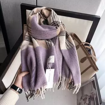 Шарф для женщин, легкие шарфы с цветочным принтом, осенне-зимняя модная шаль с бахромой, накидки 65x210cm