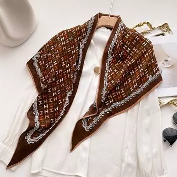 Шарф-елочка для путешествий, бархатный, с буквами, цепочкой, треугольный, шаль, внешний декоративный шарф, платок, шарф 143*90cm