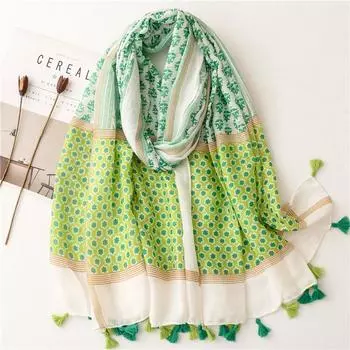 Шарф Four Seasons 2024 года, спокойный, художественный, этнический стиль, хлопковый и конопляный текстурный шарф, женский шелковый шарф, тонкая шаль для путешествий 180*90