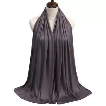 Шарф Хиджаб Мода Мусульманский Шаль Обычный Мягкий Хиджаб Галстук Модальный Хлопок Джерси Хиджаб Шарф Длинные Женщины 1pcs белый