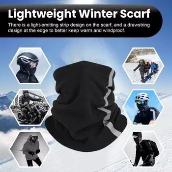 Шарф из флиса с завязкой по краю, унисекс, легкий зимний шарф для верховой езды, катания на лыжах, путешествий, теплый, однотонный, для шеи 25*30cm жёлтый