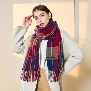 Шарф из искусственного кашемира, женская мода, осень и зима, высококачественный клетчатый шарф Sense, новый мужской шарф, шаль one size