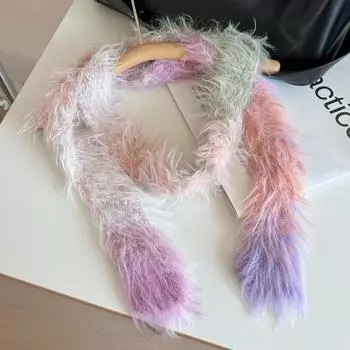 Шарф из искусственного меха Harajuku Y2K, субкультурный чокер, стример, модный узкий длинный шарф для девочек Style B