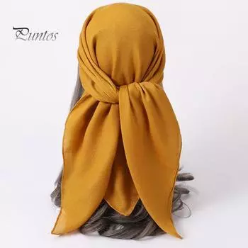 Шарф из искусственного шелка, сплошной цвет, тонкая женская шаль, легкий пляжный длинный шарф, повседневная одежда, украшение для сумки красный