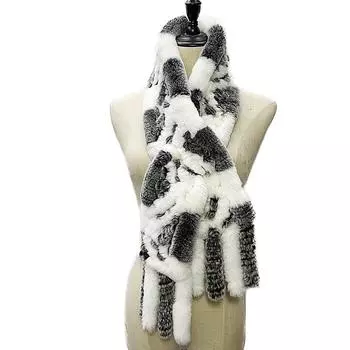 Шарф из натуральной шерсти кролика Рекс, длинный, корейская версия, плетеный универсальный меховой шарф, осенне-зимний, для мужчин и женщин, для пар, двухсторонний, теплый 135-175CM