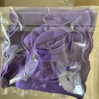 Шарф из розового шелка весна/лето: Женский однотонный танцевальный аксессуар 120x15cm, Flower Diameter ~10cm