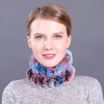 Шарф из шерсти кролика Рекс, новый эластичный плетеный меховой чехол для шеи, защищающий осенне-зимний женский свитер, сохраняющий тепло, шарф двойного назначения, окружность Below 60cm