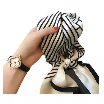 Шарф из смесового шелка Birch Forest длиной 70 см: Женский квадратный шарф в стиле масляной живописи весна/лето