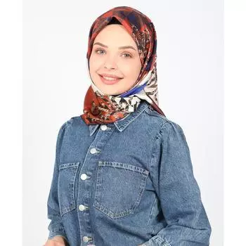 Шарф из твила с узором ShantuQ Экрю/Коричневый