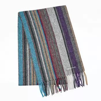Шарф-кашне PS Reversible Torrent Stripe Lambswool Grey 150K N074 76 UK [Paul Smith] 100% мужской [Товар]