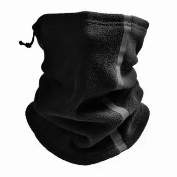 Шарф-манишка, приятный к коже, дышащий, со светоотражающим дизайном, зимние шарфы-петли для улицы чёрный