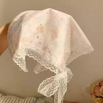 Шарф-повязка на голову в стиле ретро, французский клетчатый милый и милый платок на голову One Size