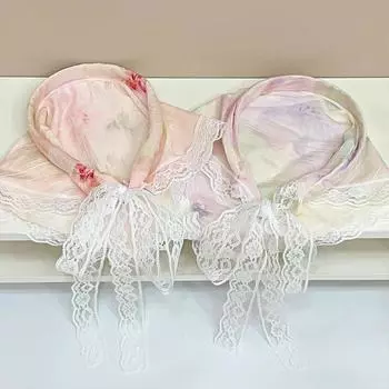 Шарф-повязка на голову в стиле ретро, французский клетчатый милый и милый платок на голову One Size розовый