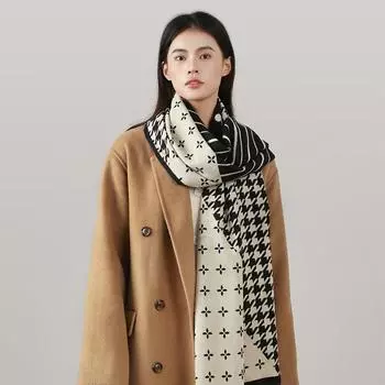 Шарф Qiandongge Swing And Winter, женский, имитация кашемира, утолщенный, теплый, премиум, большой, шаль розовый