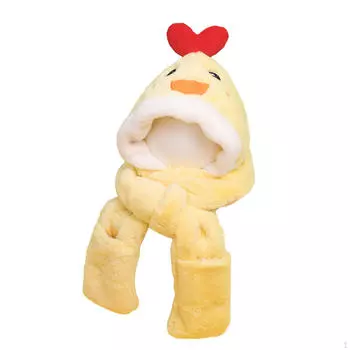 Шарф с капюшоном, очаровательные животные, шапка, защита ушей, детские зимние перчатки, комплект, костюм, шапки для Duck