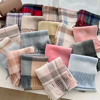 Шарф с кисточками из искусственного кашемира New Atmosphere для женщин на осень и зиму, с утолщенным бархатом и теплым воротником 190*30cm