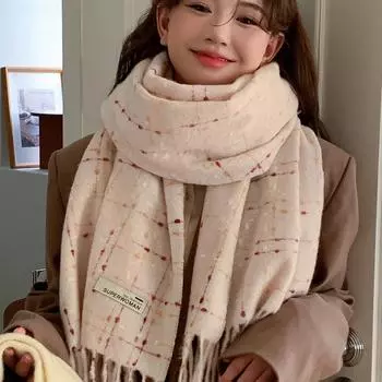 Шарф с кисточками из искусственного кашемира New Atmosphere для женщин на осень и зиму, с утолщенным бархатом и теплым воротником 200*65CM