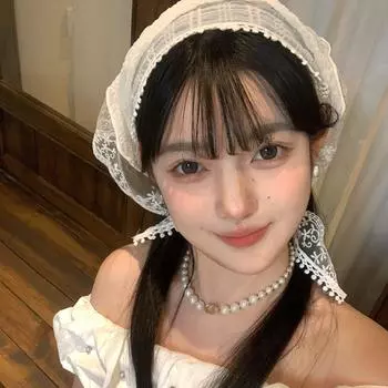 Шарф с кружевом French Girl, шелковый шарф с цветочным узором, платок с цветочным узором, бежевый, пасторальный, с вымпелом, прилив