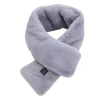 Шарф с подогревом для женщин и мужчин, перезаряжаемый USB-шарф для умной зарядки, зимний холодный теплый массажный шарф с подогревом серый