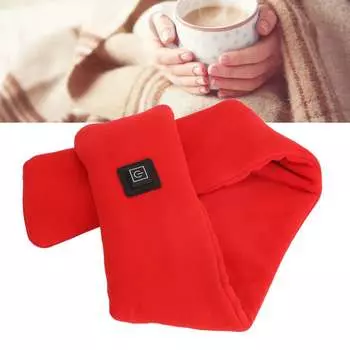 Шарф с подогревом, интеллектуальная защита от холода, теплый электрический USB-шарф, утеплитель для шеи для мужчин и женщин, красный