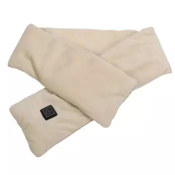 Шарф с подогревом, мягкий, моющийся, электрический, с питанием от USB, 3-х температурный, регулируемый, шейный платок бежевый