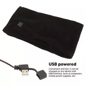 Шарф с подогревом, мягкий полиэстеровый электрический шарф с питанием от USB, 3 регулируемых температуры, шейный платок для использования в помещении и на открытом воздухе серый