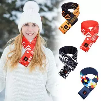 Шарф с подогревом Шарф с подогревом USB Умная зарядка Шарфы для шеи и плеч для мужчин и женщин чёрный