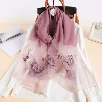 Шарф с вышивкой из шелка Mulberry, шаль с вышитыми вручную цветами, длинный шарф Cheongsam для верхней одежды 180*70cm