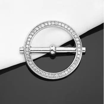 Шарф с жемчужной пряжкой и металлической завязанной пуговицей, новый шарф с завязанной пряжкой и кольцом Style 3