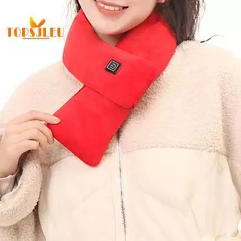 Шарф с зимним подогревом, перезаряжаемый через USB, утолщенное удержание тепла, регулировка трех передач, беспроводная беспроводная повязка на шею, электрический шарф унисекс с подогревом розовый