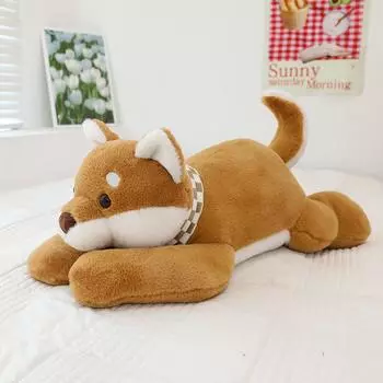 Шарф Шиба-ину Подушка-игрушка Кукла Симуляция Собачья кровать Украшение Кукла Хаски Плюшевая игрушка Кукла 50cm0.4kg