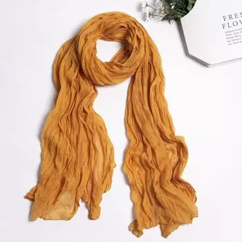 Шарф Twist, плиссированный шарф из балийской пряжи цвета конфет, женский шарф-шаль 180cm темный кофе