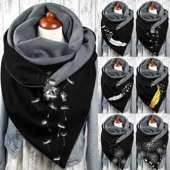 Шарф унисекс Шарфы на пуговицах с принтом Мягкий теплый шарф для лобового стекла One Size