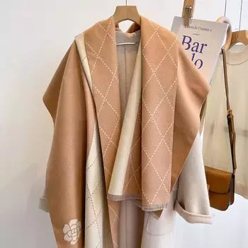 Шарф женский осенне-зимний новый товар кашемировая смесь двухсторонний цветной теплый платок толстый длинный шарф высокого класса модный и универсальный 185*65CM