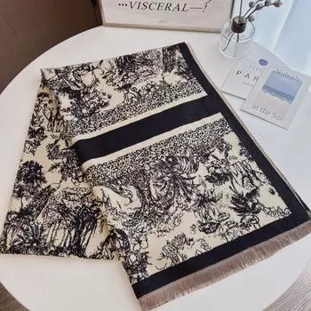 Шарф женский осенне-зимний новый товар кашемировая смесь двухсторонний цветной теплый платок толстый длинный шарф высокого класса модный и универсальный 185*65CM хаки