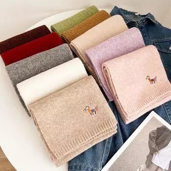 Шарф женский осенне-зимний новый товар кашемировая смесь двухсторонний цветной теплый платок толстый длинный шарф высокого класса модный и универсальный 20*160CM красный