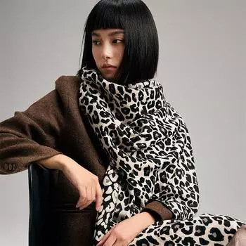 Шарф женский осенне-зимний новый товар кашемировая смесь двухсторонний цветной теплый платок толстый длинный шарф высокого класса модный и универсальный 185*65CM синий