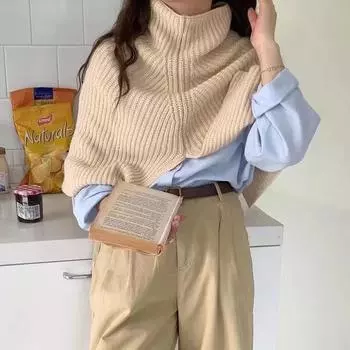 Шарф женский универсальный утолщенный теплый чехол на шею ветрозащитный чехол вязаный шарф поддельный воротник One Size