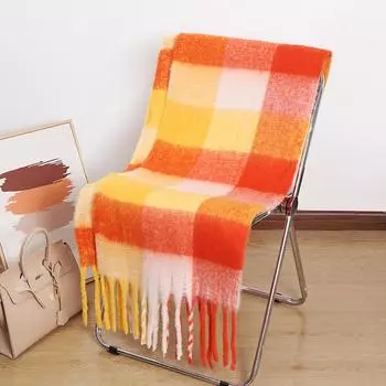 Шарф Зимний Новая Коллекция Осенне-Зимняя Атмосфера Клетчатая Бахрома Для Пар, Теплый И Студенческий Стиль Высокого Класса Шарф 240*40cm