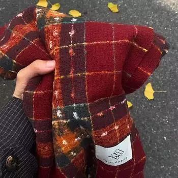 Шарф Зимний Новая Коллекция Осенне-Зимняя Атмосфера Клетчатая Бахрома Для Пар, Теплый И Студенческий Стиль Высокого Класса Шарф 56*200cm