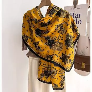 Шарфы для женщин, легкие модные шарфы с цветочным принтом, шарф, шаль, накидки 66x178cm