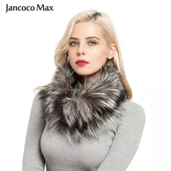 Шарфы из натурального лисьего меха, зимние женские толстые теплые шаль-снуд, шарф с натуральным кольцом, меховой глушитель