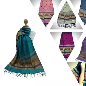 Шарфы пашмины из кашемира и тайского шелка. Разные цвета, выберите свой, сделано в Таиланде. фиолетовый