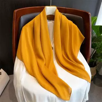 Шарфы женские модные хлопковые шали обертывания мягкие шейные шарфы 90x90cm неоновые морковь