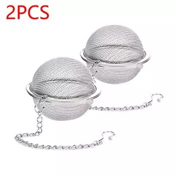 Шарик для чая из нержавеющей стали, сетка 2 дюйма, фильтр для заваривания чая, сферический фильтр для заваривания чая, интервальный диффузор для листового чая со специями