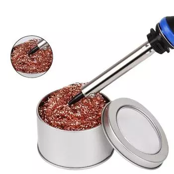 Шарик для очистки припоя Сетчатый фильтр для паяльника Очистка наконечника сопла Шарик для очистки медной проволоки Коробка для сбора металлического шлака Чистящий шар 1PCS